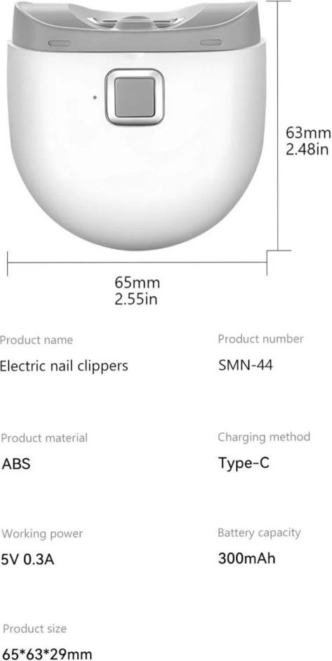 Electric Nail Clipper Trimmer Safety Thick Nails Manicure Pedicure USB Adults