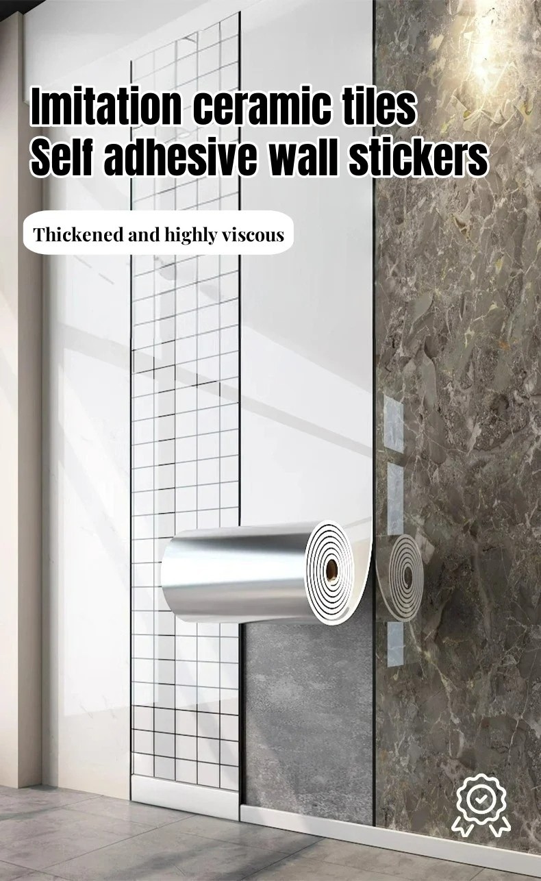 Thick Foam Marble Peel and Stick Wallpapers Waterproof White Gray Contact Paper