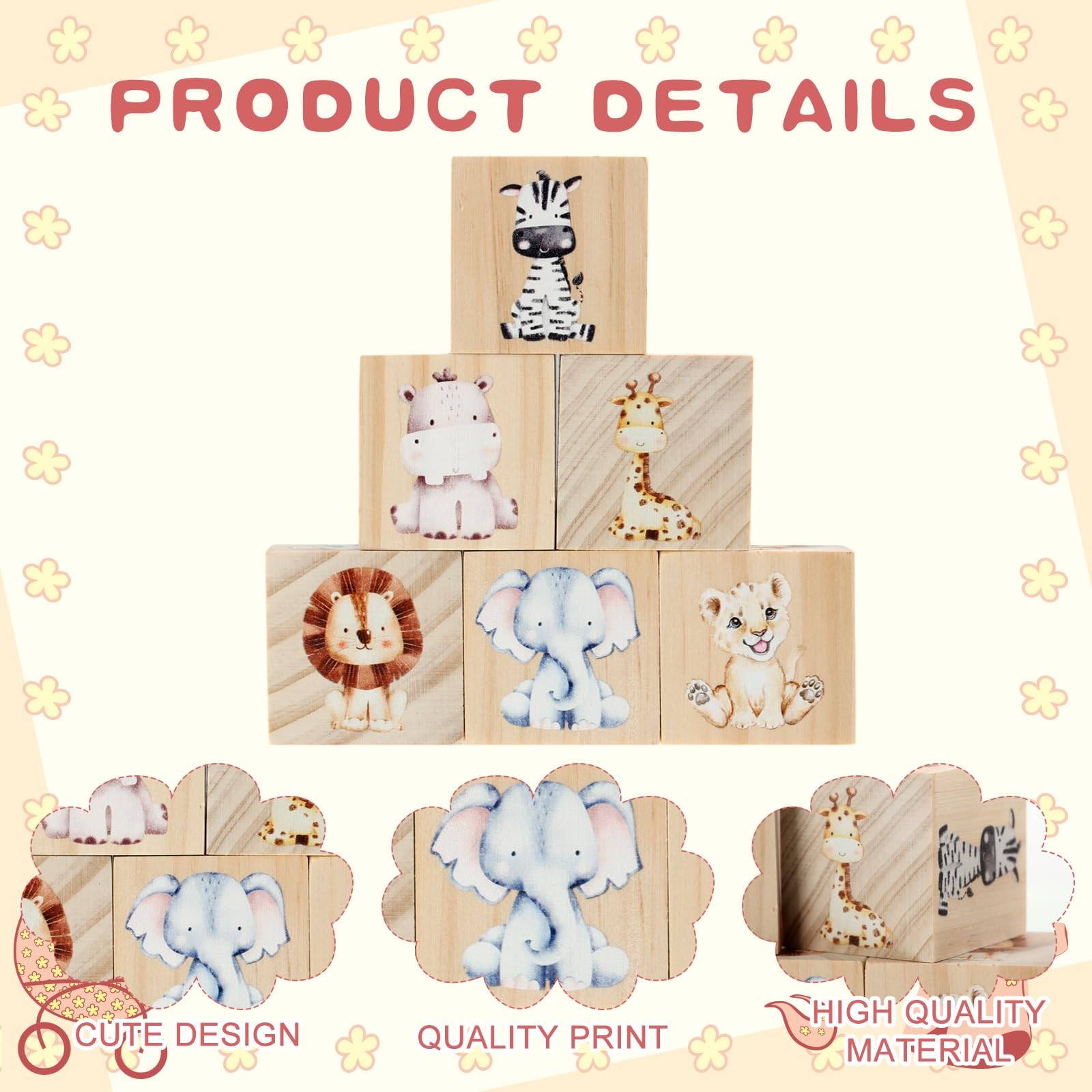 6 Pcs Nursery Decor for Girls and Boys Nursery Decor Watercolor Shelf Decorat…