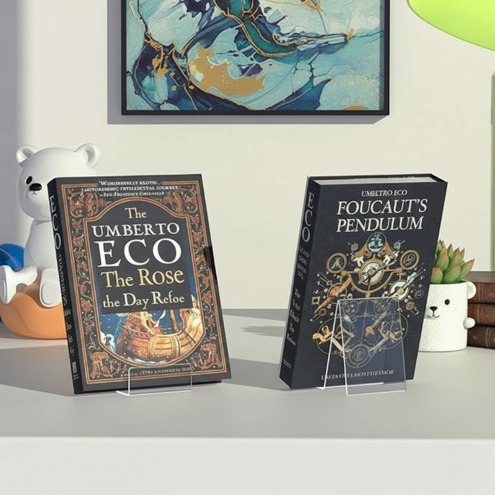 6 Pack Clear Acrylic Book Display Stand Easel Holder for Books Plates CDs