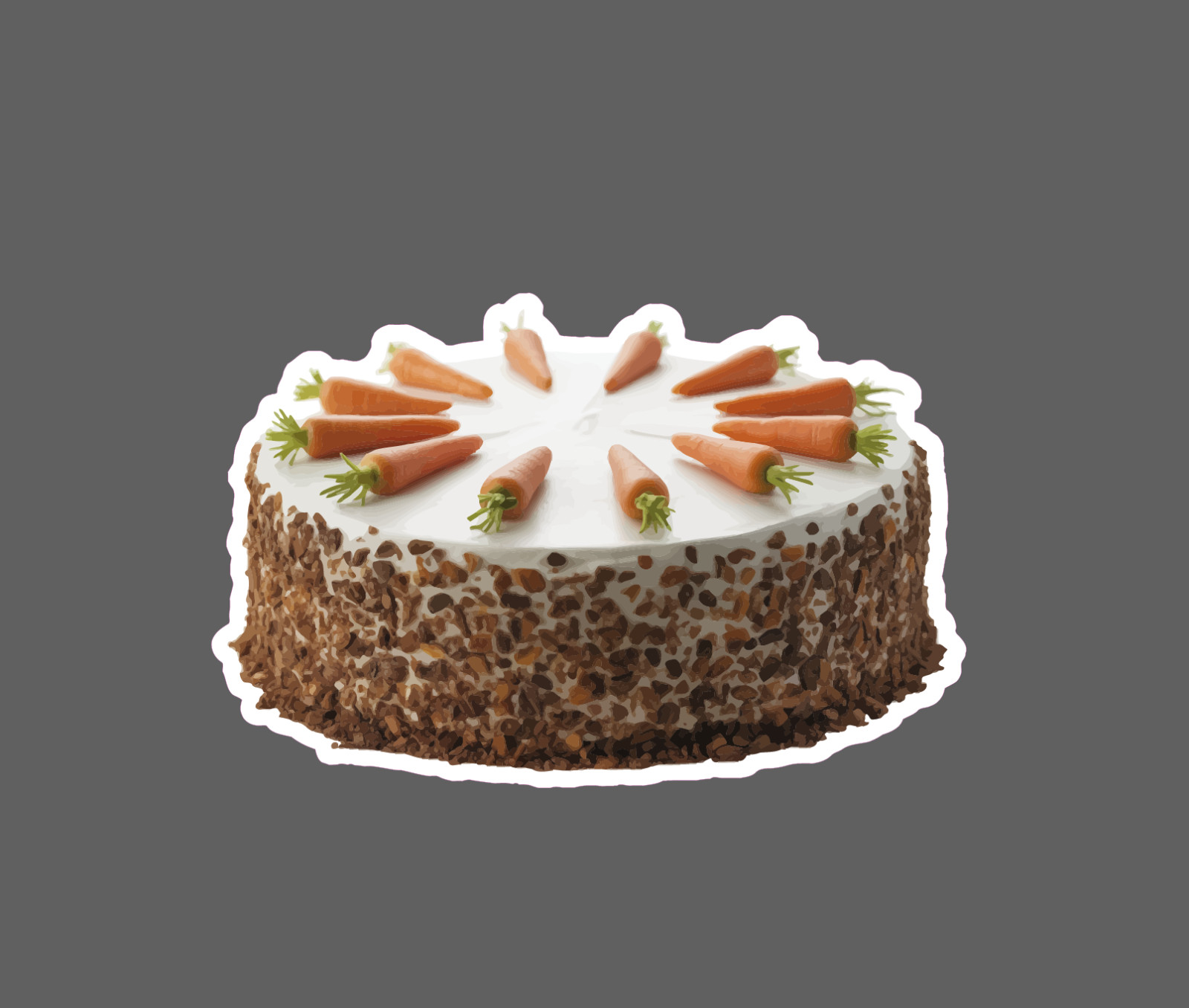 Carrot Cake Sticker Waterproof Decal Food Dessert Dinner Gift NEW