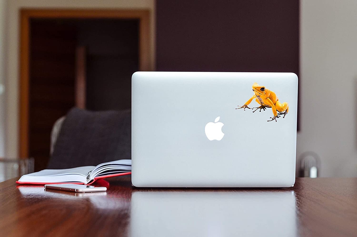 Yellow Poison Dart Frog Vinyl Decal 2.5" tall x 3.5" wide – Indoor/Outdoor