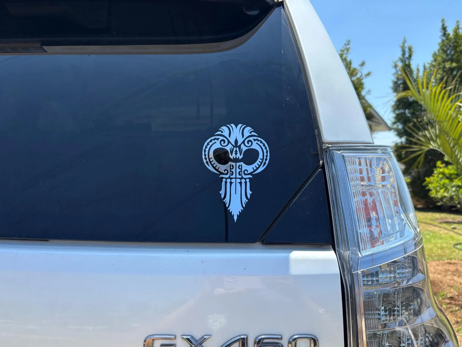 Hawaiian 6" Chrome Ikaika Warrior Helmet Vinyl Car Truck Window Decal Sticker