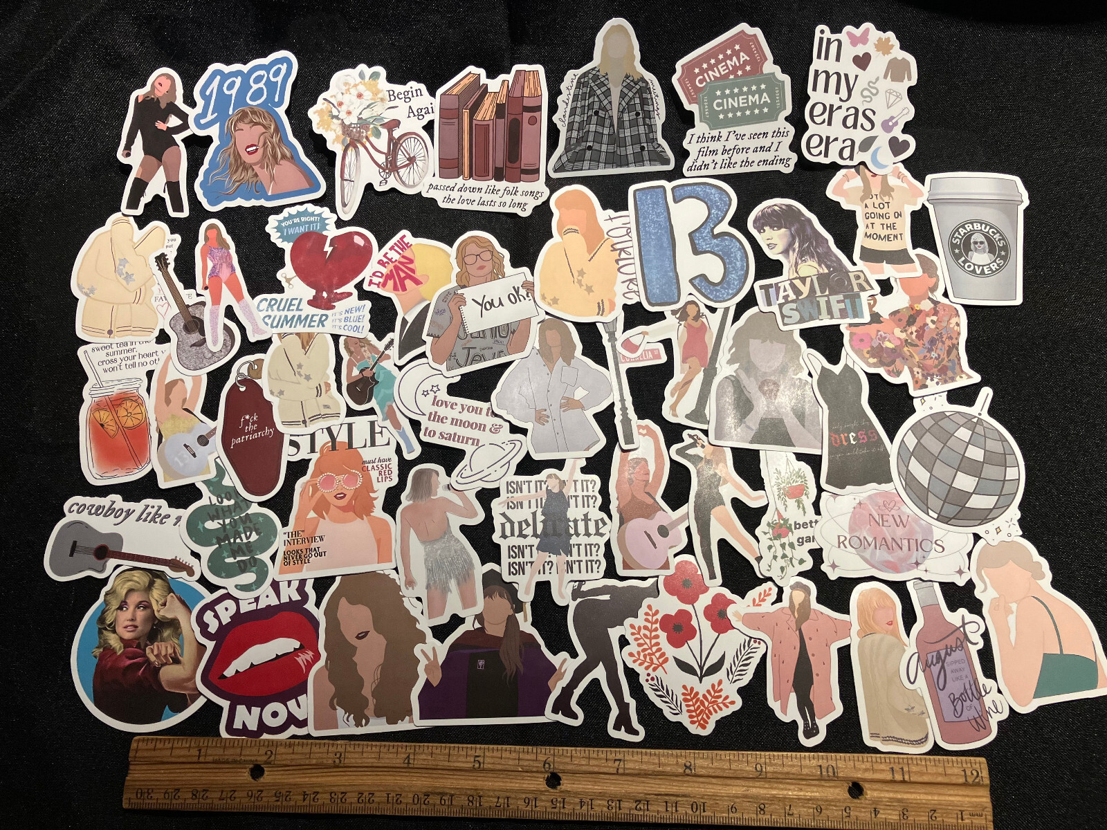 LOT OF 10 TAYLOR SWIFT Stickers Music Concert Decals songs lyrics swiftie pics