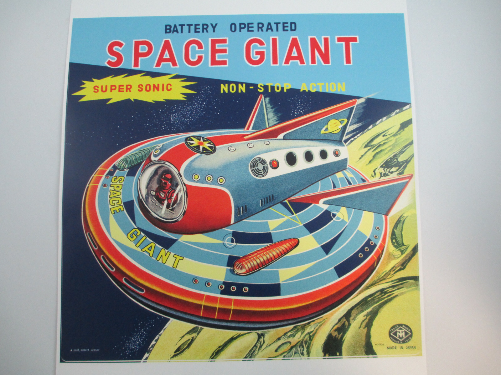 Retro Space Giant Spaceship Toy Vinyl Wall Decal Removable Repositionable