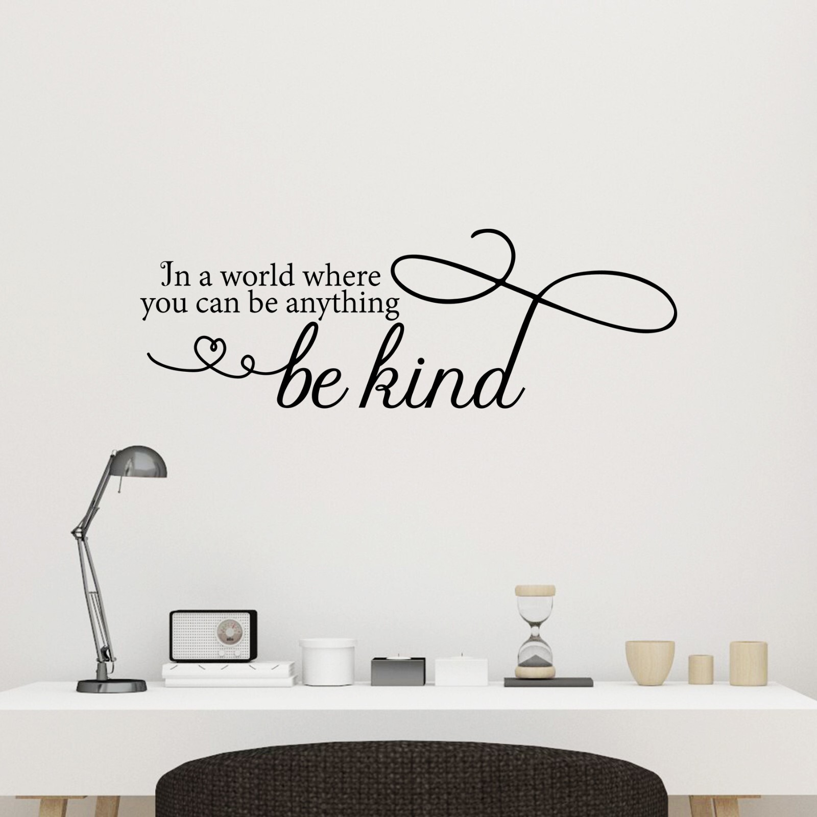 In a world where you can be anything Inspirational Wall Decal Sticker Quote
