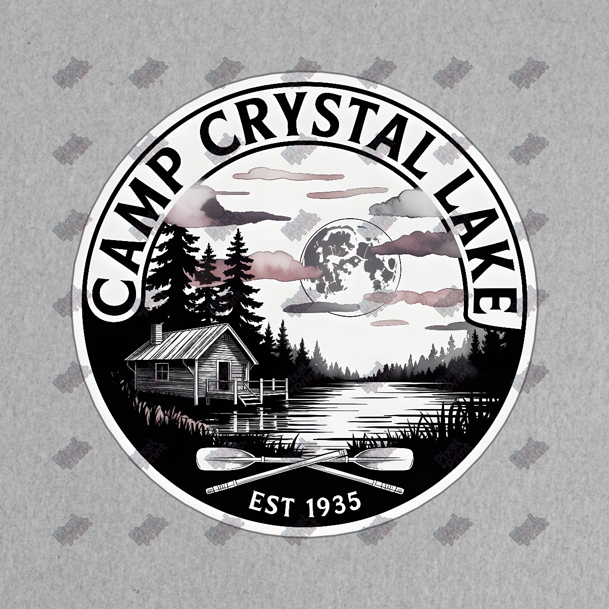 Vintage Camp Crystal Lake Sticker Horror Movie Aesthetic Friday the #9063