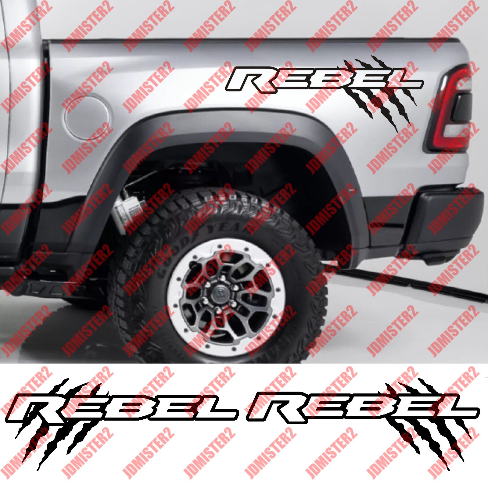 Rebel Vinyl Decal Die Cut Sticker for Dodge Ram 1500 2500 3500 – ANY SIZE