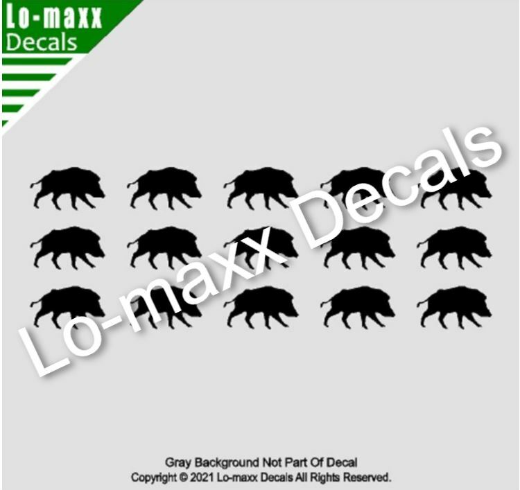 Wild Pig Boar Hunting Kill Markings Car Truck Window Die Cut Vinyl Decal