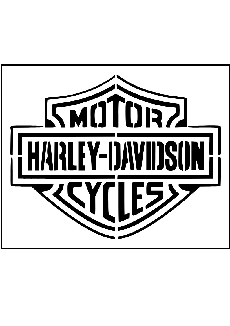Stencil Template Harley Logo Shield Emblem Tank for Paint Airbrush Reusable 6×5