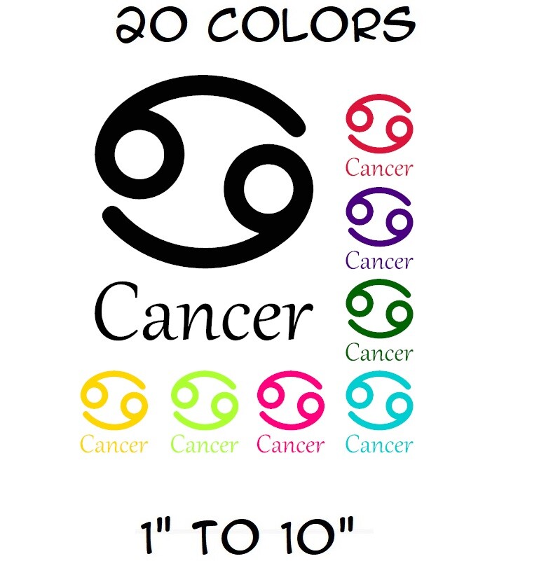 CANCER Zodiac Symbol Vinyl Sticker Wall Laptop Window Bumper Yeti Car Decal