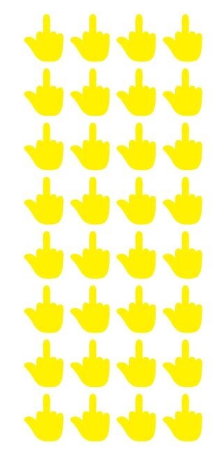 Middle Finger Stickers Sticker Light Yellow 1" DC14-025