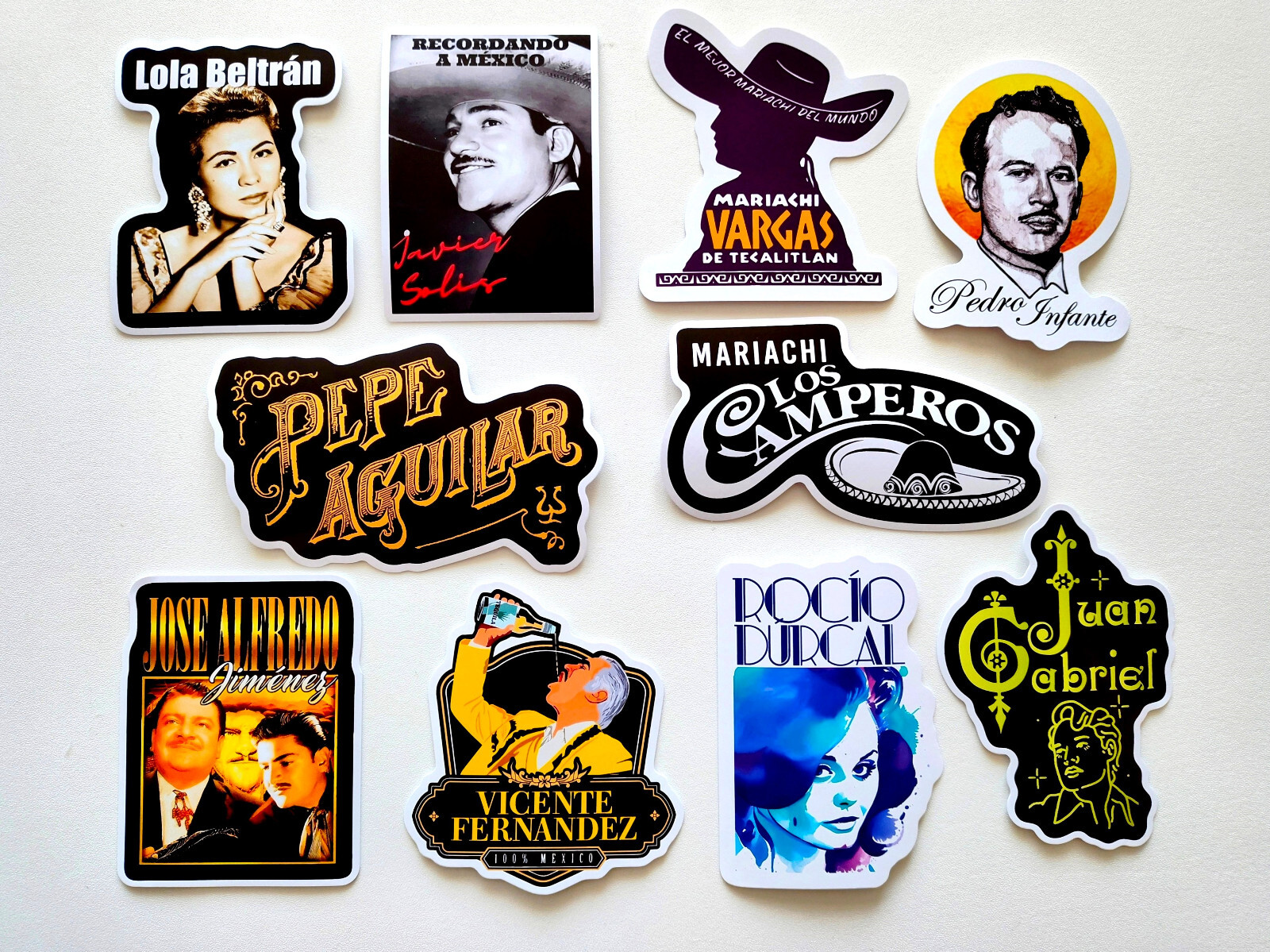 Mariachi Vinyl Sticker Lot (10 Stickers) SET 1 mexico banda norteño ranchera tex