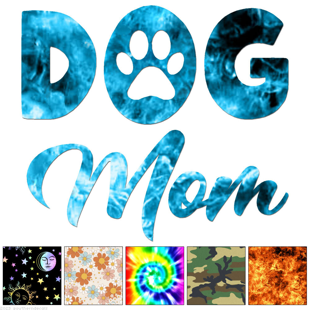 Dog Mom – Vinyl Decal Sticker – Multiple Patterns & Sizes – ebn6245