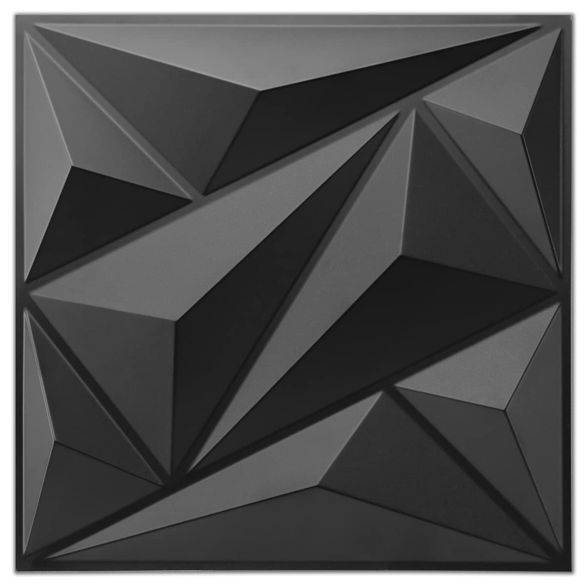 DIY 3D Diamond Wall Panels Set – 33 Elegant Black Vinyl Sheets for Any Room