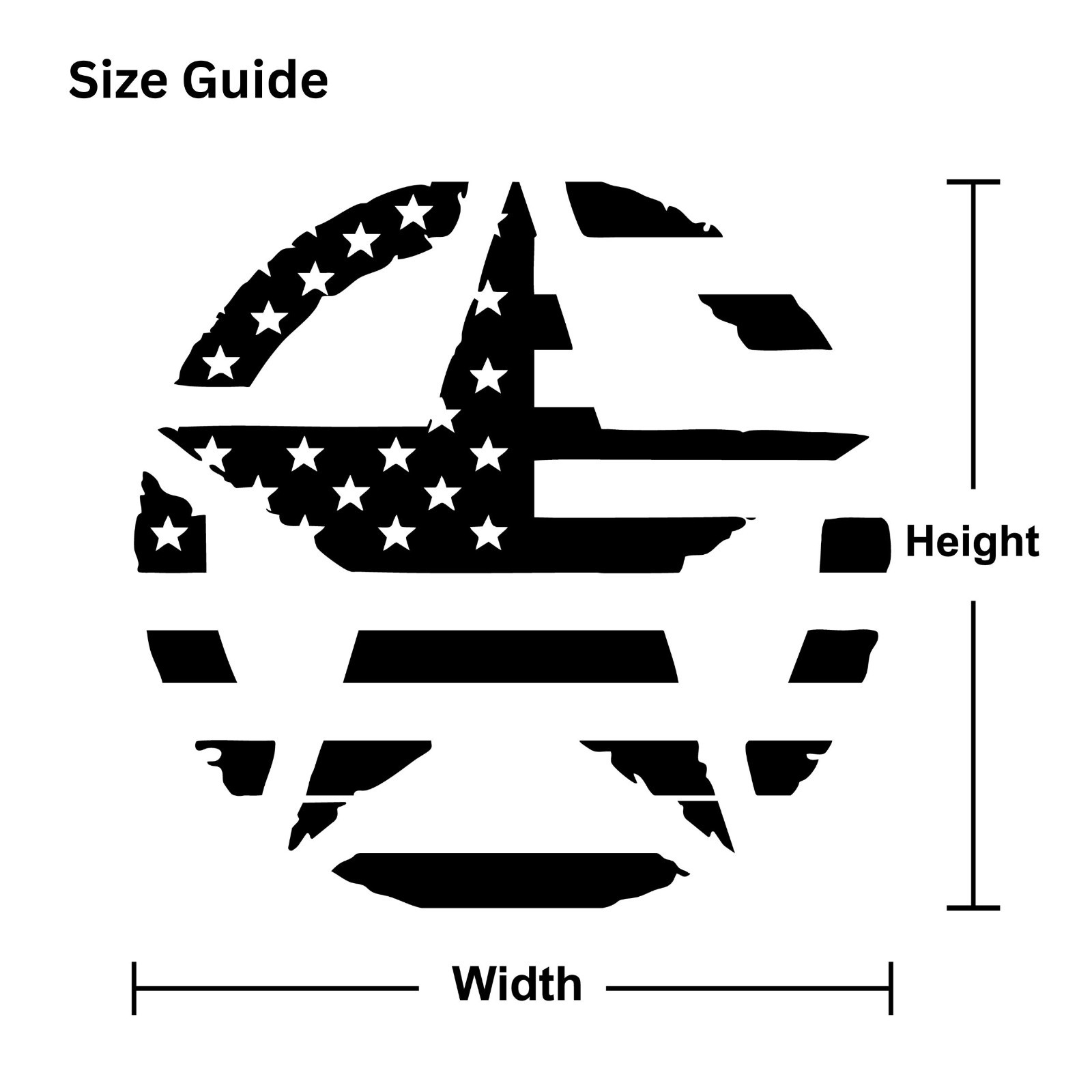 Vinyl Decal Army Star with US American Flag sticker car window bumper truck hood