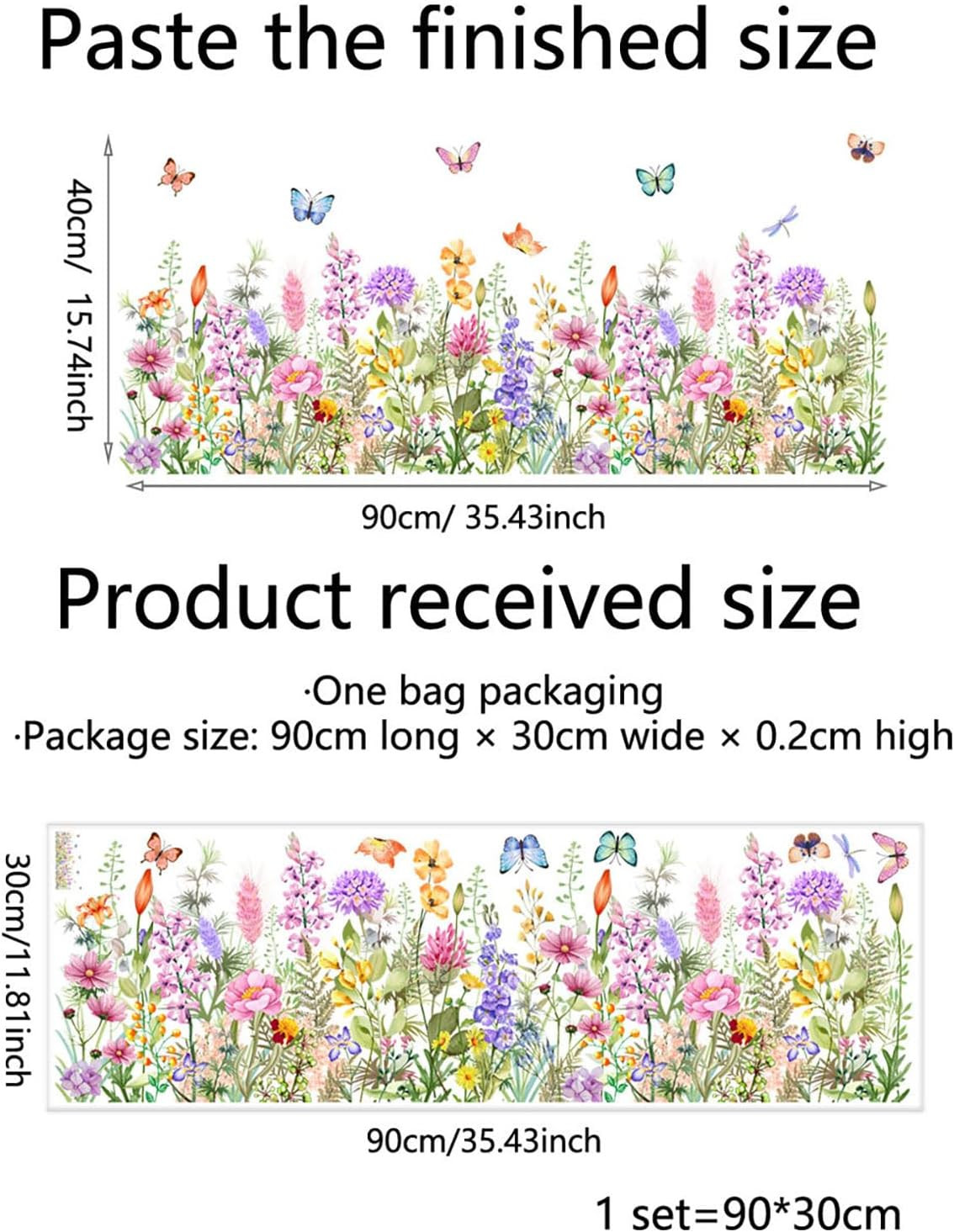 Wildflower Wall Decals Peel & Stick Floral Wall Art – Removable Flower Wall Stic