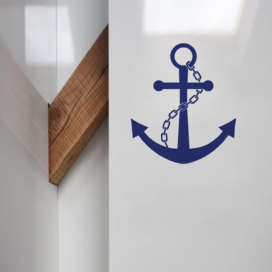 Large Anchor Wall Decals, Peel and Stick – Navy Blue Anchor Vinyl Decals, Nautic