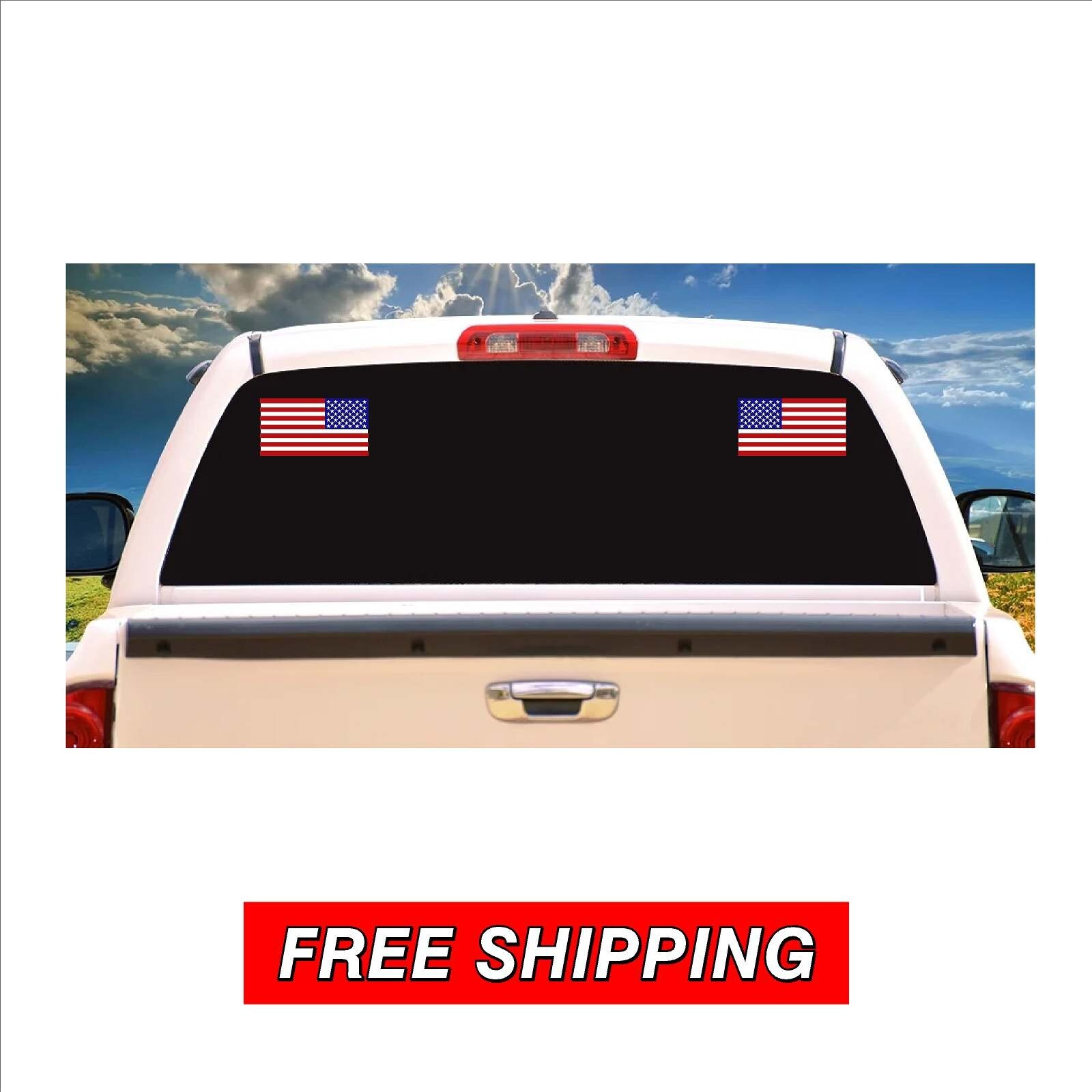Set of Right and Left American Flag Stickers