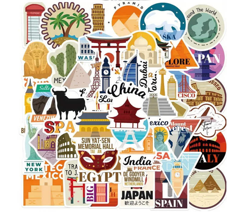 World Landmark Vinyl Stickers – Select A Sticker – BUY2GET4FREE!