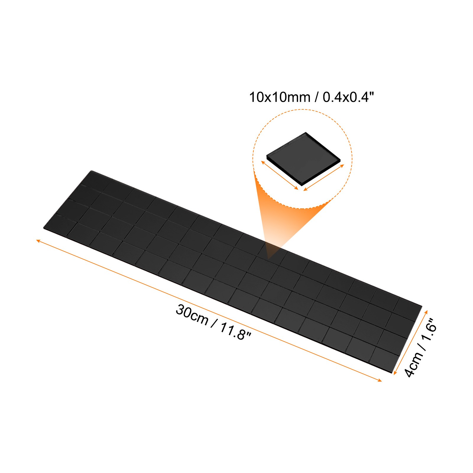 15 Sheet 1800Pcs 10x10mm Self Adhesive Mirror Mosaic Tiles Sticker Black