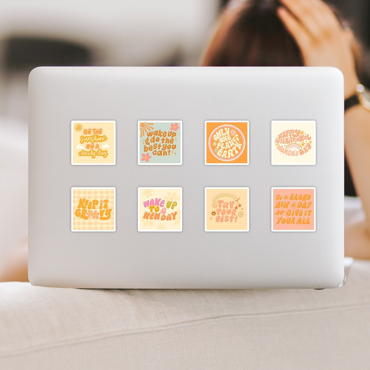 50pc Waterproof Vinyl Stickers Motivational Inspirational Phrases Luggage Phone