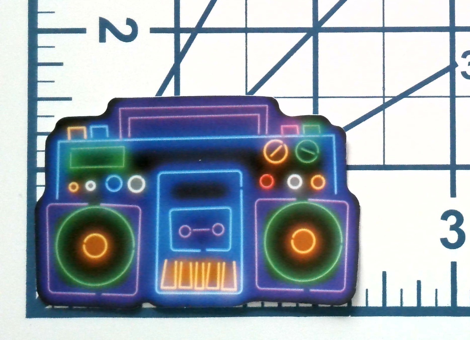 Neon Boombox Vinyl Sticker Retro 80s Music Decal Synthwave Glow Aesthetic