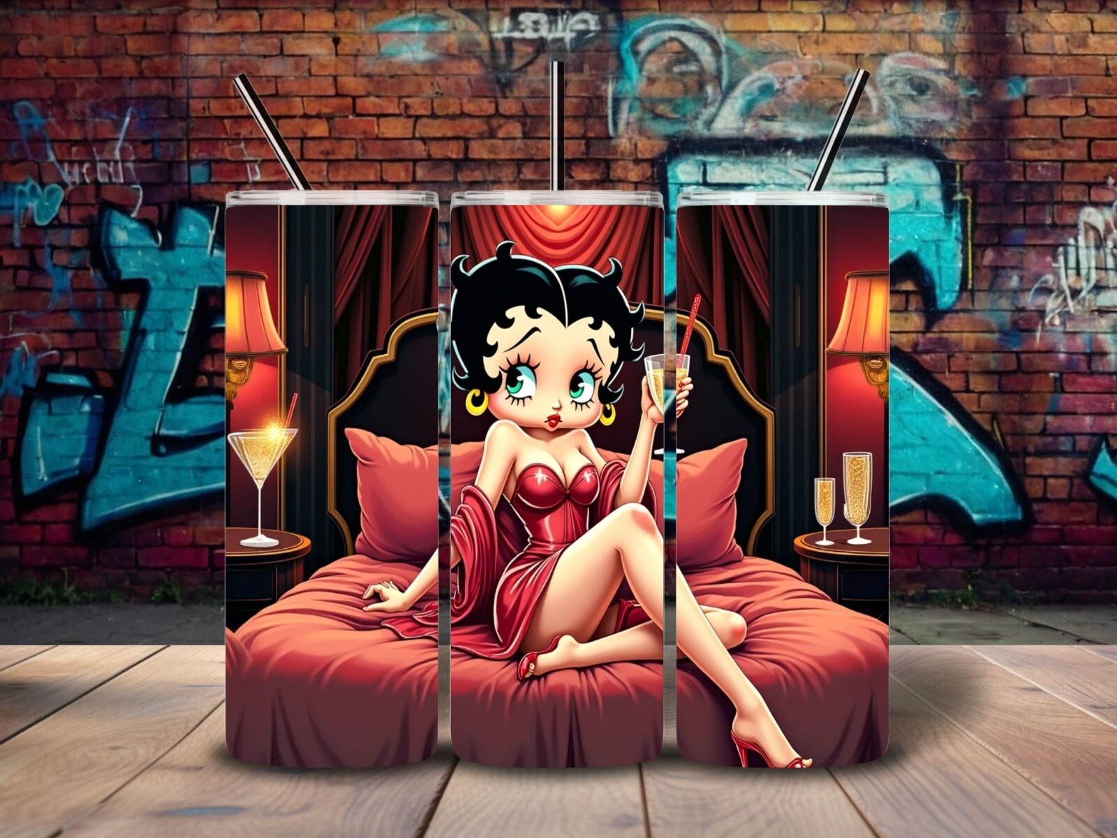 #1 – Betty Boop Skinny 20oz Tumbler, Sublimation, Heat Transfer, Seamless Design