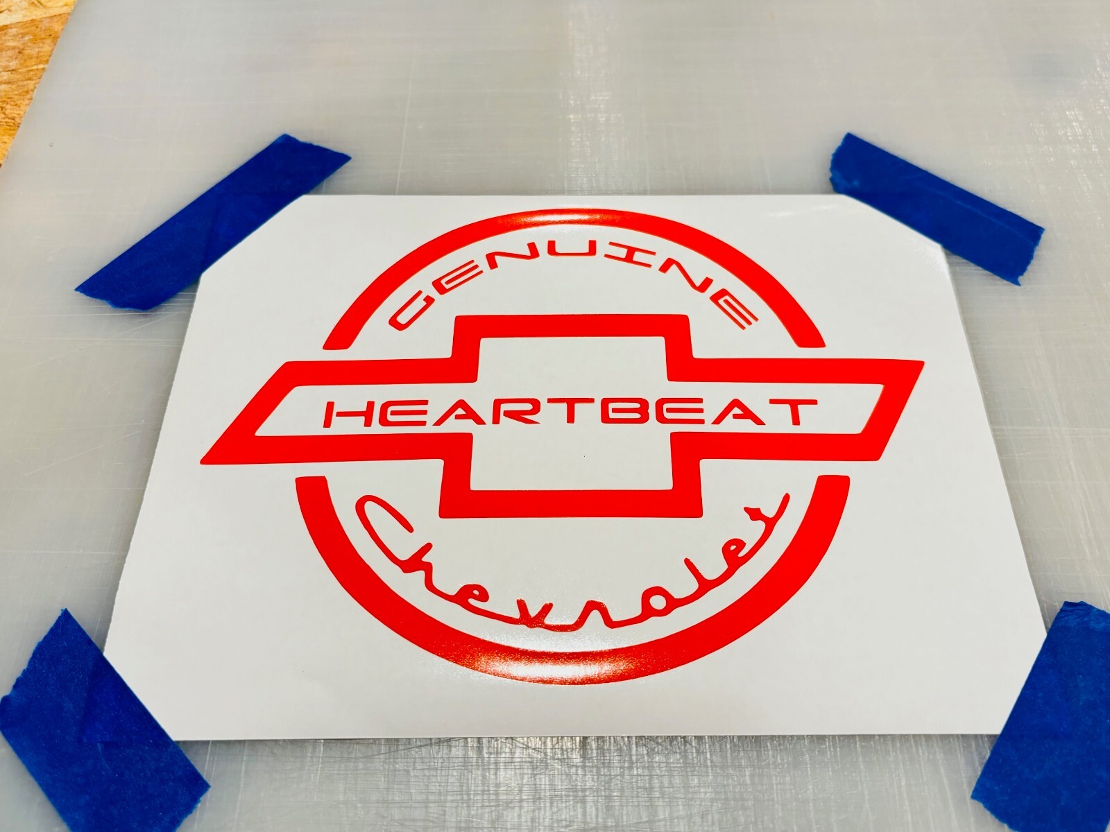 Genuine Chevrolet "HEARTBEAT" Bowtie Die Cut Vinyl Decal