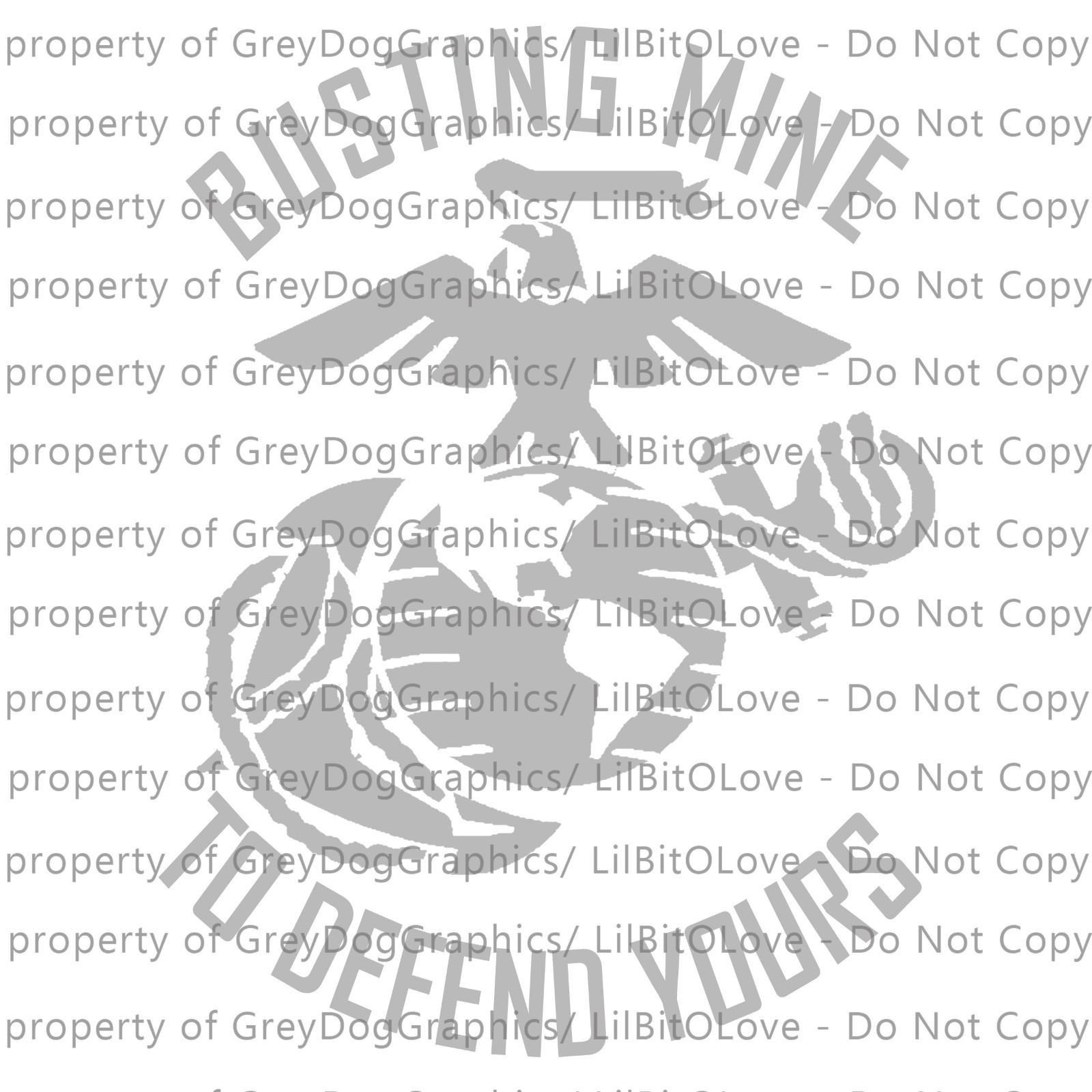 Busting Mine to Defend Yours Vinyl Decal EGA Marines United States Marine Corps