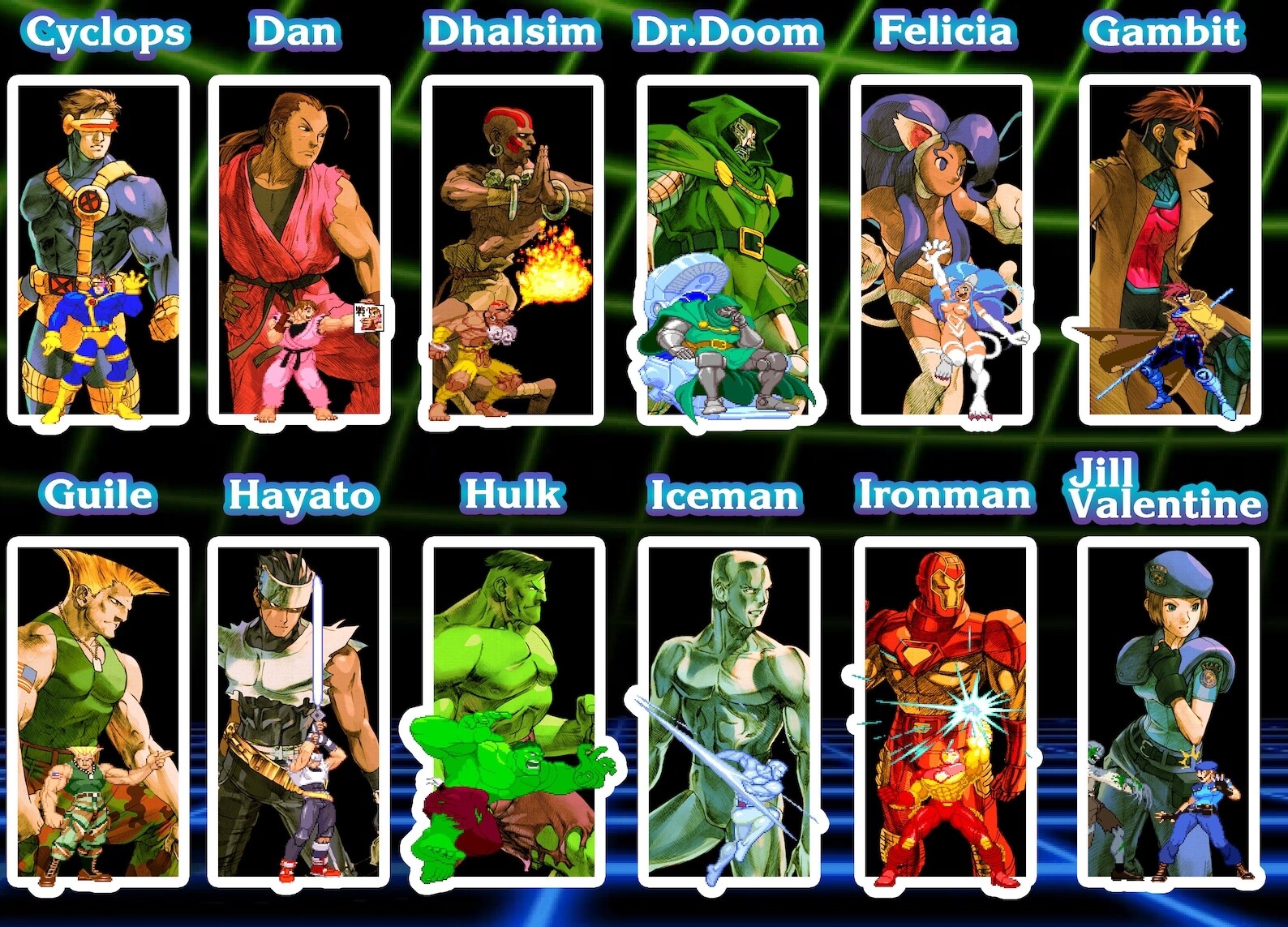 Marvel Vs Capcom Vinyl Waterproof Stickers FULL ROSTER