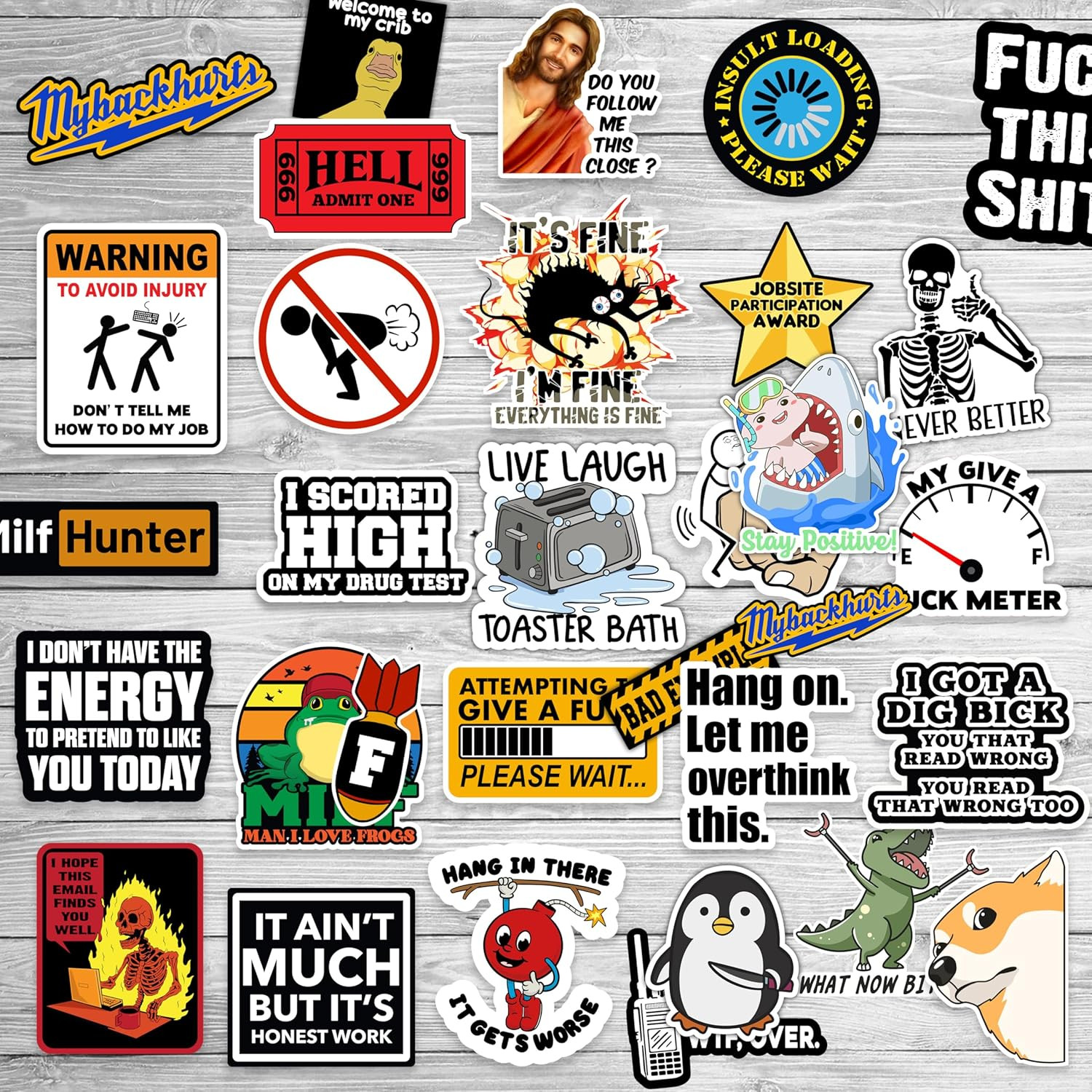 120Pcs Funny Stickers for Adults, Prank Meme (Dirty) Hilarious Sticker Pack for