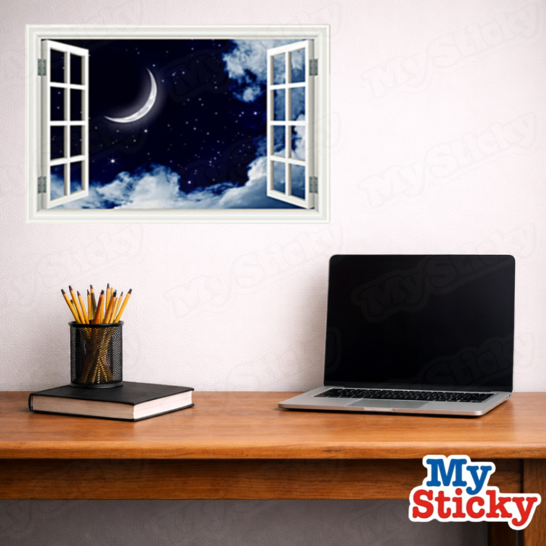 Full Colour NIGHT SKY MOON Dream wall art sticker decal transfer Graphic WSD396