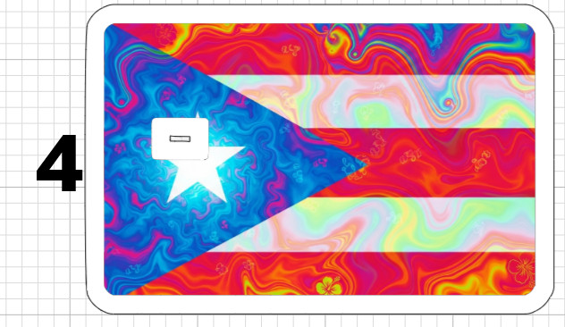 Acid Trip Puerto Rican Flag ATM Debit Credit Card Skin Sticker Rico