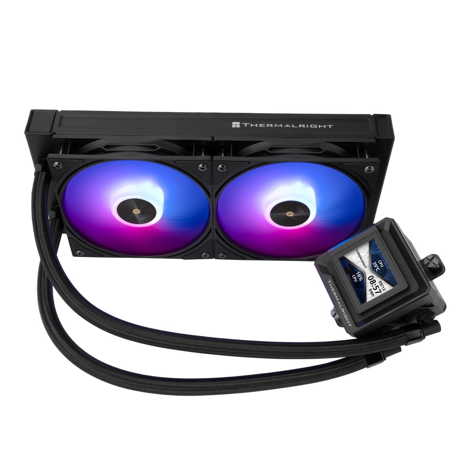 FW 240 SE ARGB Black-Aio CPU Liquid Cooler,Ips LCD Screen with 320 * 240 Resolut