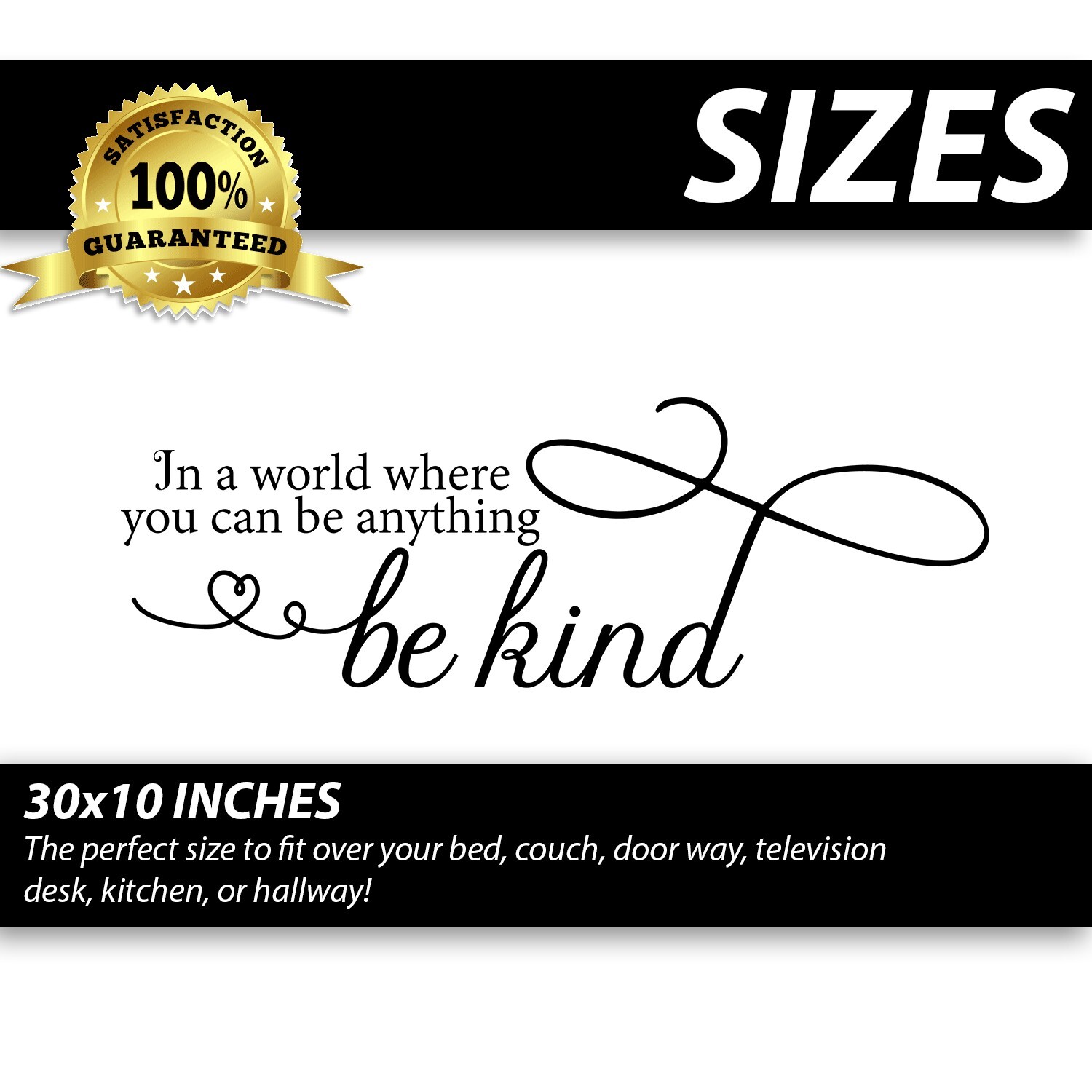 In a world where you can be anything Inspirational Wall Decal Sticker Quote