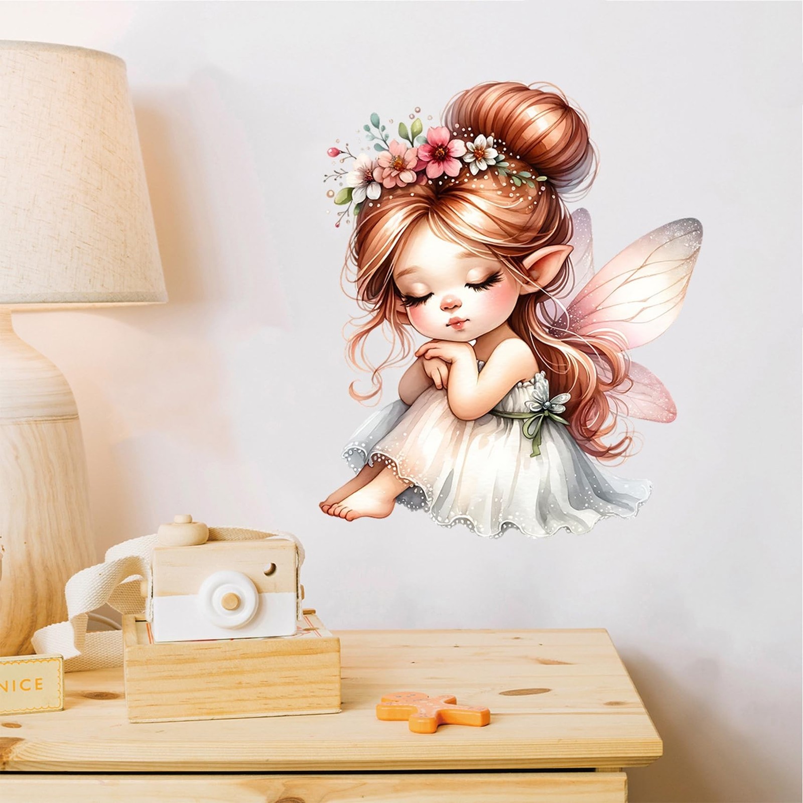 Butterfly Girl Wall Stickers Flower Fairy Wall Decal Cute Baby Room Decor Gir…