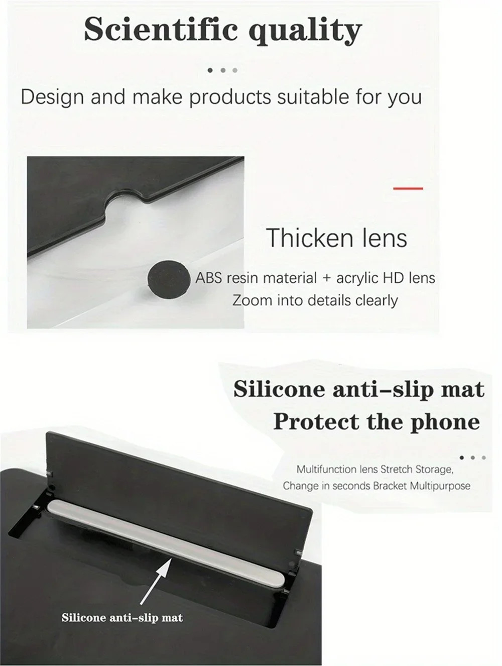Screen Magnifier for Cell phone 2025 Newest Version 3D HD Video Phone Amplifier