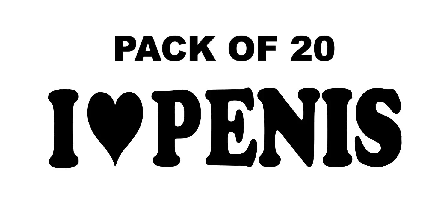 PACK OF 20 I LOVE PENIS GAY PRIDE PRANK FUNNY GAG GIFT VINYL DECAL CAR STICKER