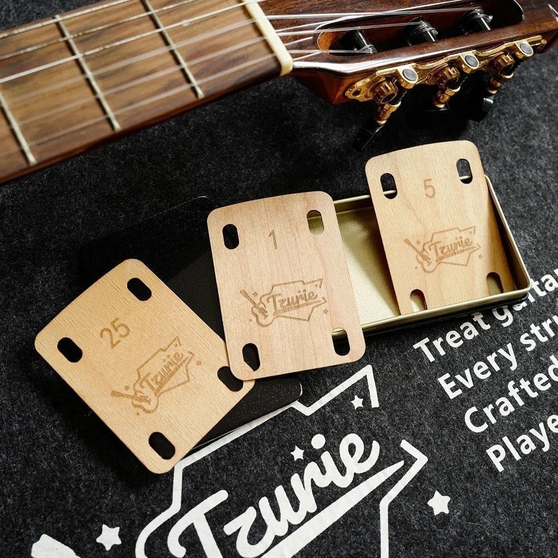 Electric Guitar Neck Shims Set of 3 Precision Shim – 0.25°, 0.25,0.5,1