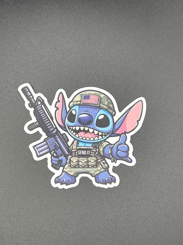 Lilo & Stitch, Tactical Stitch Vinyl Die Cut Sticker