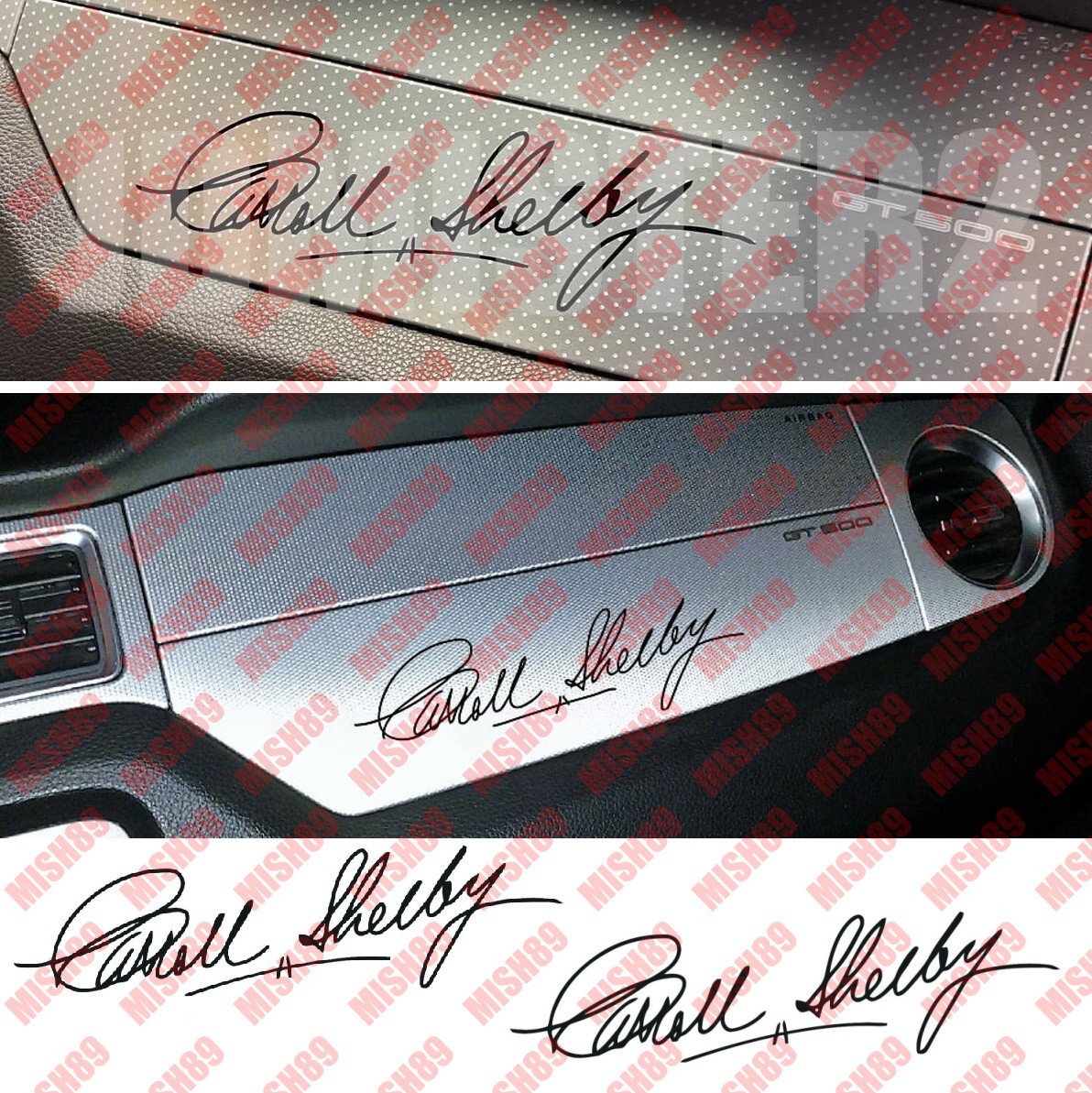 Carroll Shelby Signature Sticker Vinyl Decal Mustang GT350 GT500 Cobra -Any Siz
