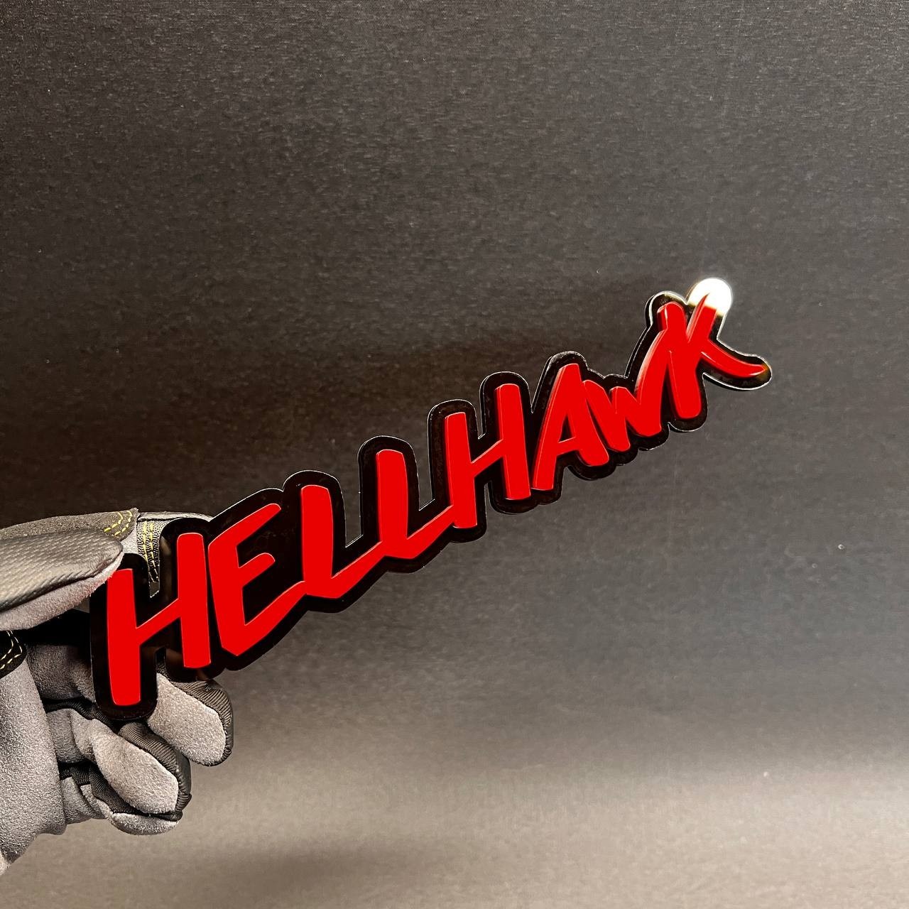 1X hellhawk Custom 3D Text Car Badge Fender Emblem Tailgate Toolbox Decal