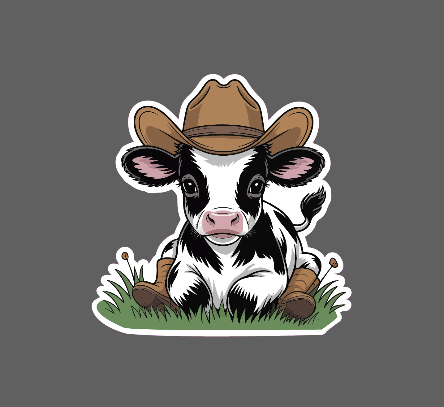 Baby Cow Sticker Waterproof Decal Country Western Boots Cowboy Hat Farm Gift NEW