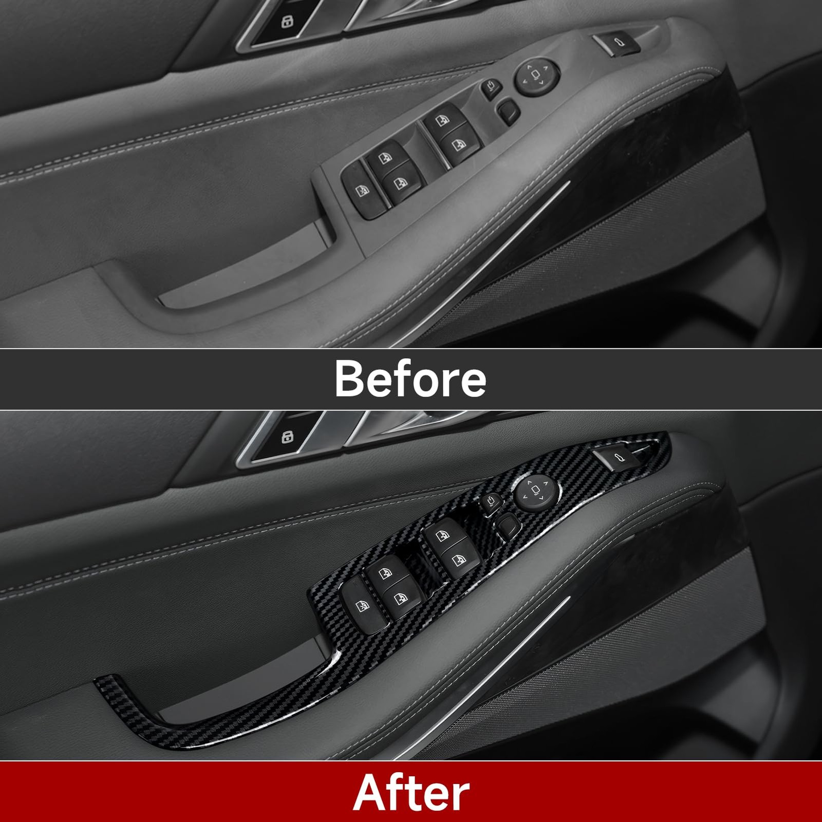 Car Window Lift Switch Cover Decal ABS Trim Sticker for BMW X5 G05 20192026