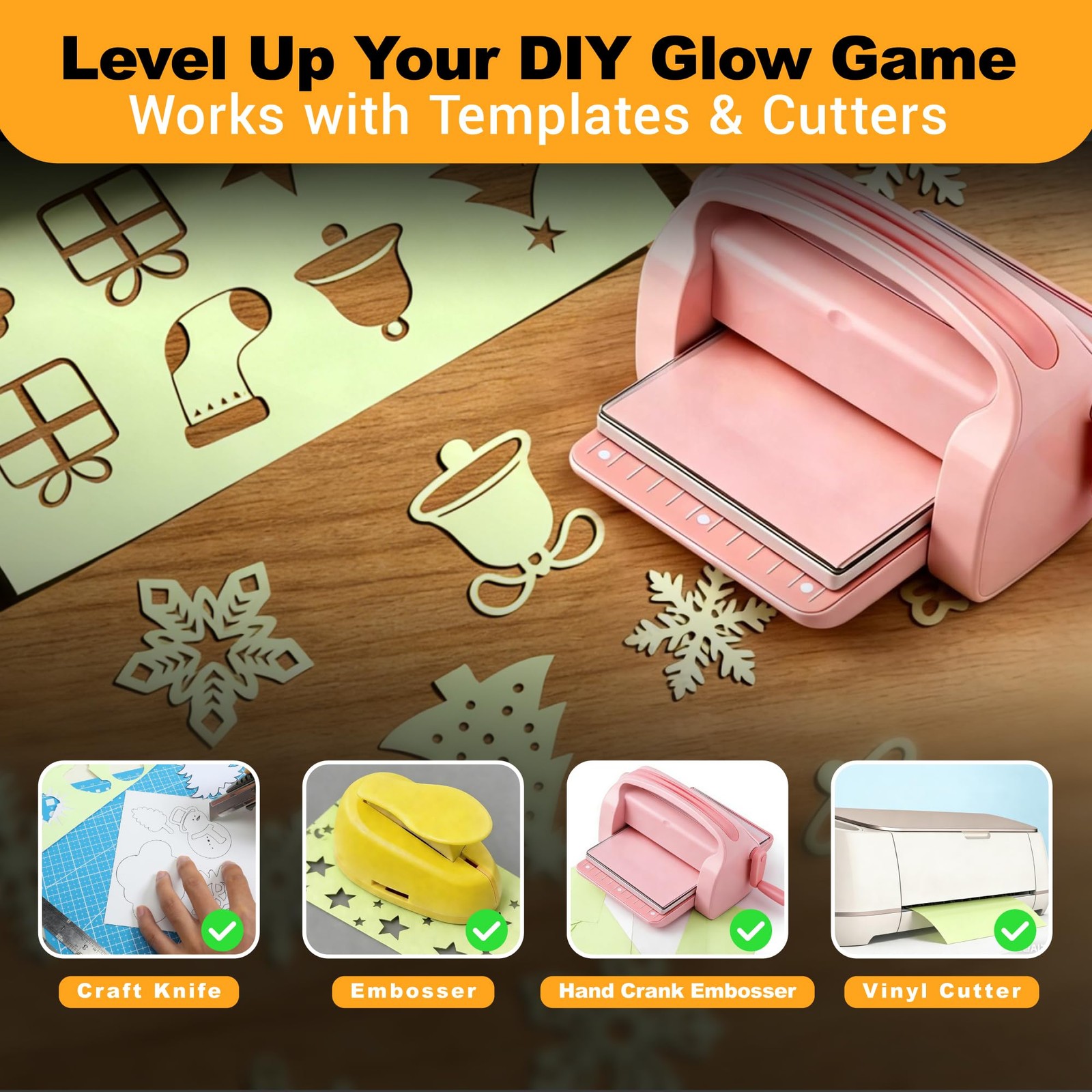 Extra Bright Glow in The Dark (Photoluminescent) Papers, Strong Adhesive, DIY.