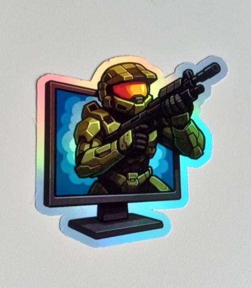 Halo Master Chief Holographic Waterproof Vinyl 3inch Sticker