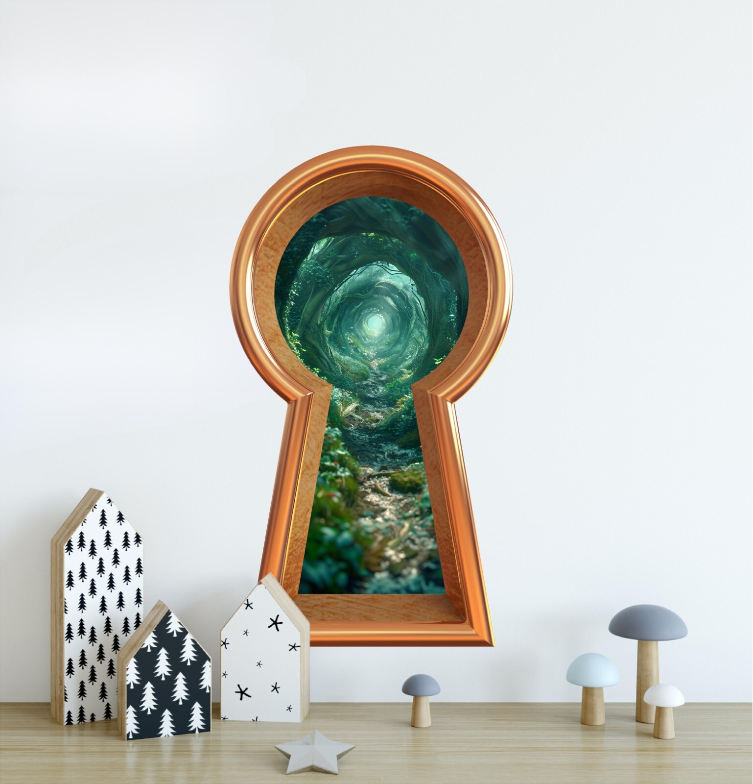 3D Keyhole Removable Wall Decal – Path Through The Rabbit Hole
