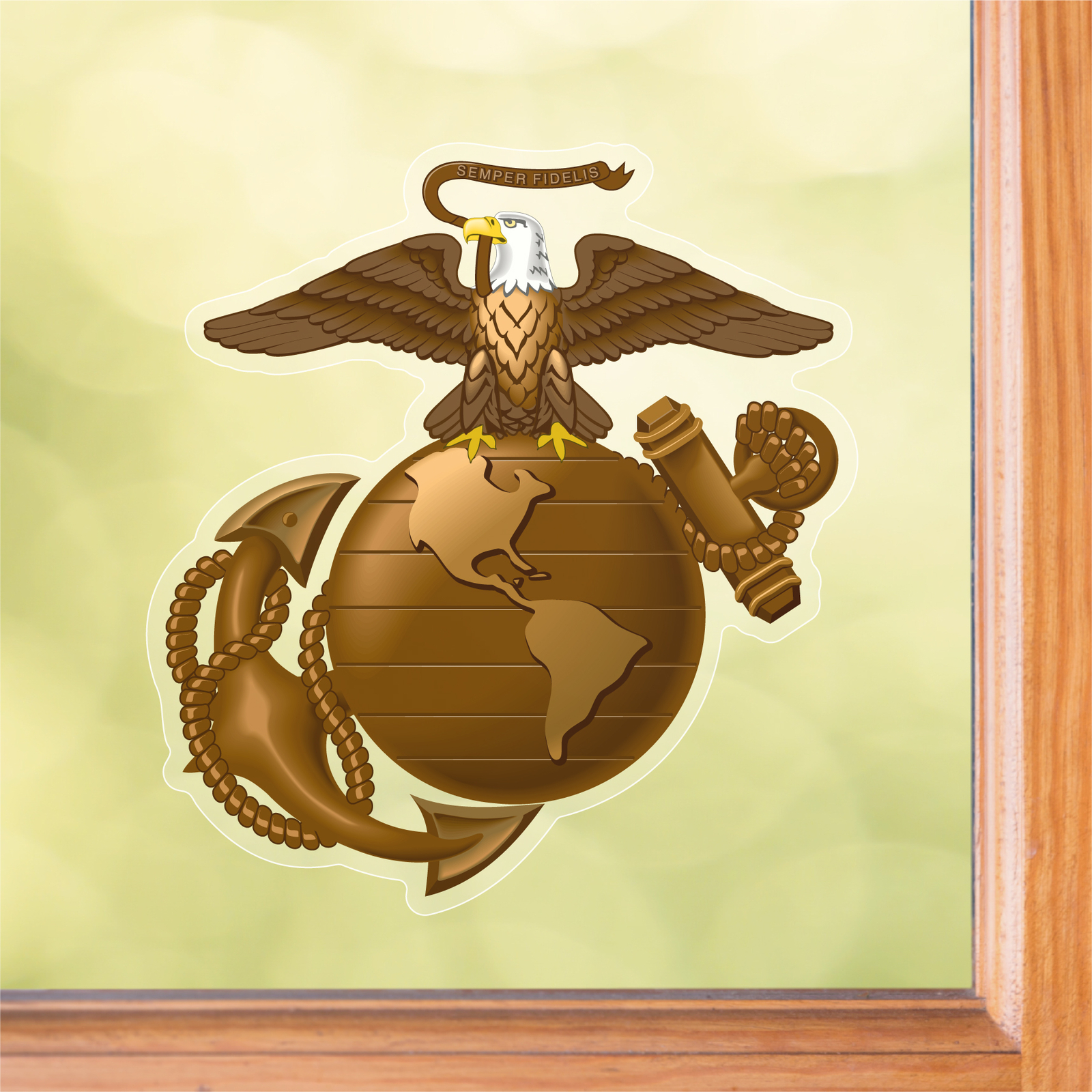 USMC Eagle Globe and Anchor Logo Front Static Cling