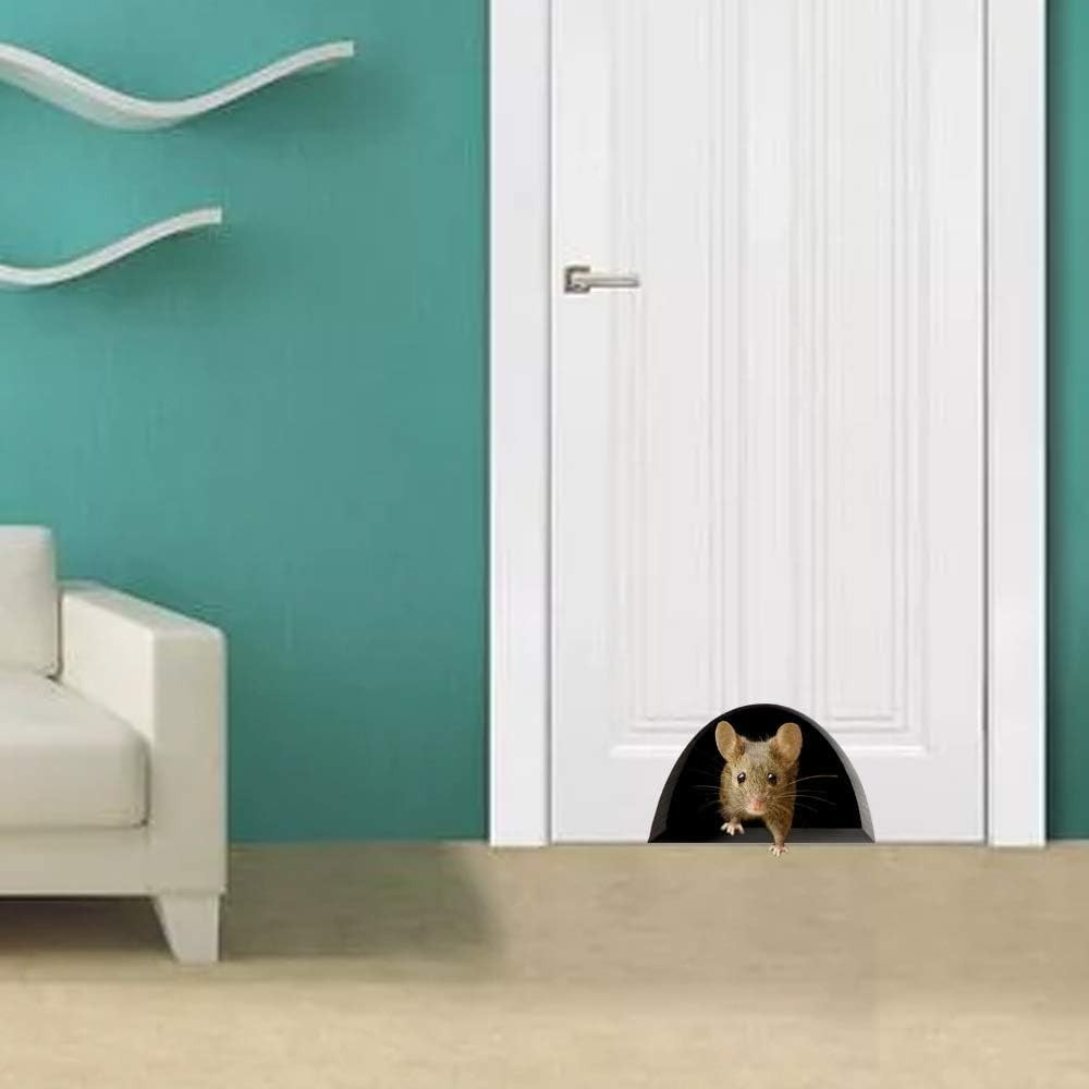 Charming 3D Mouse Wall Art Set – 4 Fun Vinyl Stickers for Playful Spaces